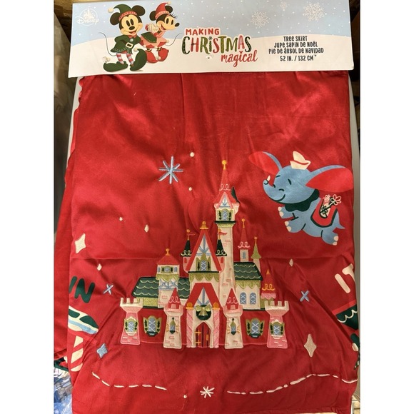 Disney Other - Disney Parks Mickey and Friends Fantasyland Castle Holiday Tree Skirt 2 Side NWT